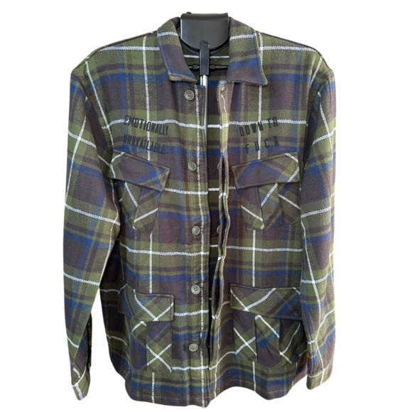 ✨ NEW Emotionally Unavailable Embroidered Flannel Shirt XL✨ - Picture 4 of 5